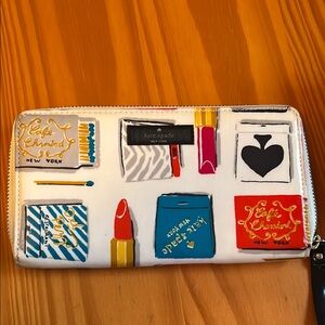 Kate Spade Red and White Wallet with Playful Design